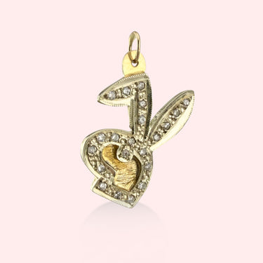 White Sapphire Playboy Bunny Charm