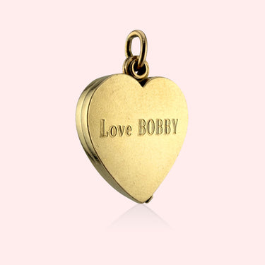 Engraved Sliding Heart Locket