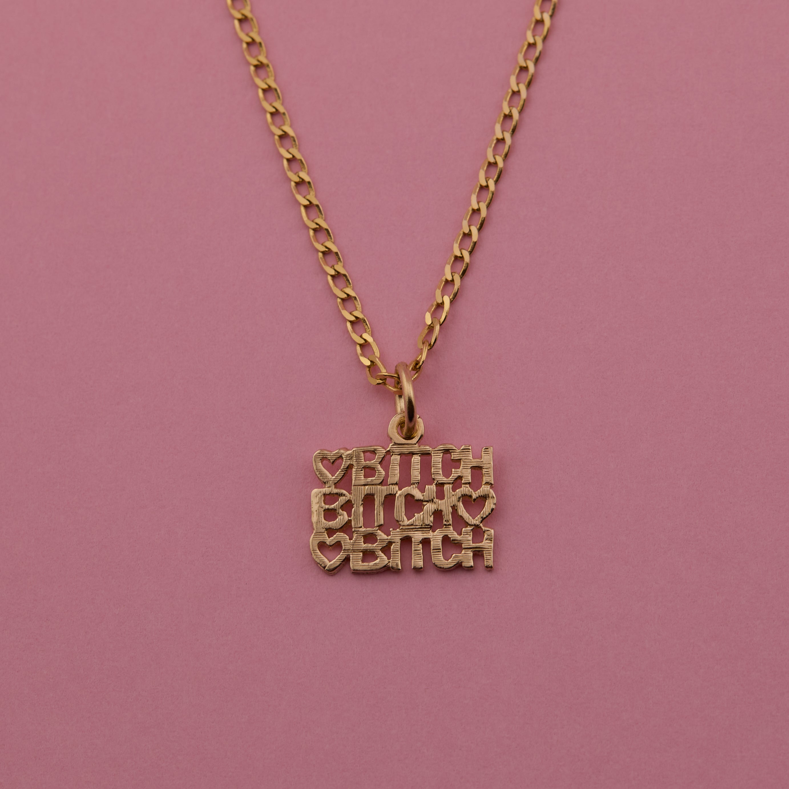'Bitch Bitch Bitch' Charm With Hearts