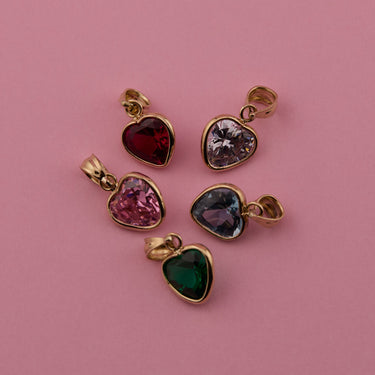Bezel Set Heart Pendant