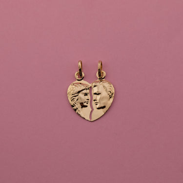 Man and Woman Breakable Heart Pendant