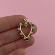 Large Classic Diamond and Topaz Heart Pendant