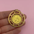 1928 King George 22k Coin Pendant with Cut-Out Frame