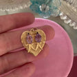 Amethyst Lovebirds Heart Pendant