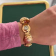 Rare J. Schulz 14k Gold Shell Locket Watch with Rubies and Diamonds