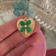 Large Green Clover Heart Pendant