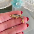 Diamond and Sapphire Fish Brooch