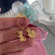 Charm Holder with Girl, Dog, and Hatching Chick
