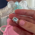 Large Aquamarine Cartier Tank Ring