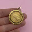 1968 Queen Elizabeth 22k Coin with Engine Turned Frame