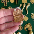 Hinged Purse Pendant with Pearls