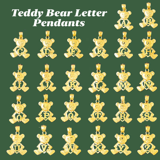Teddy Bear Letter Pendant