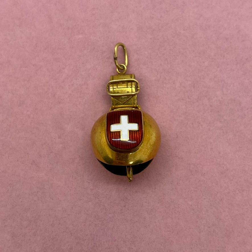 Enamel Swiss Bell with Buckle Detail
