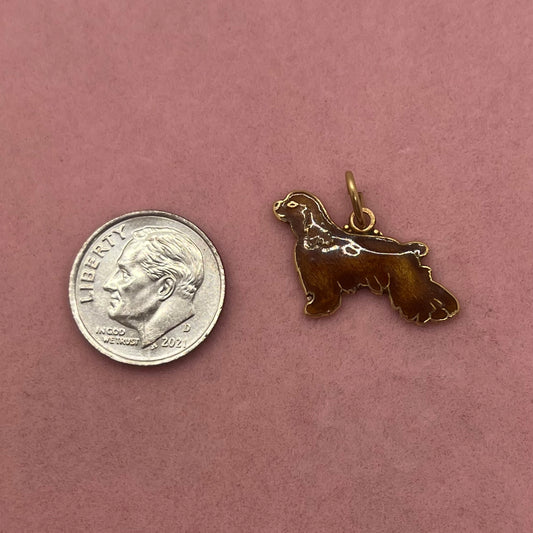 Enamel Brown Dog (Spaniel)