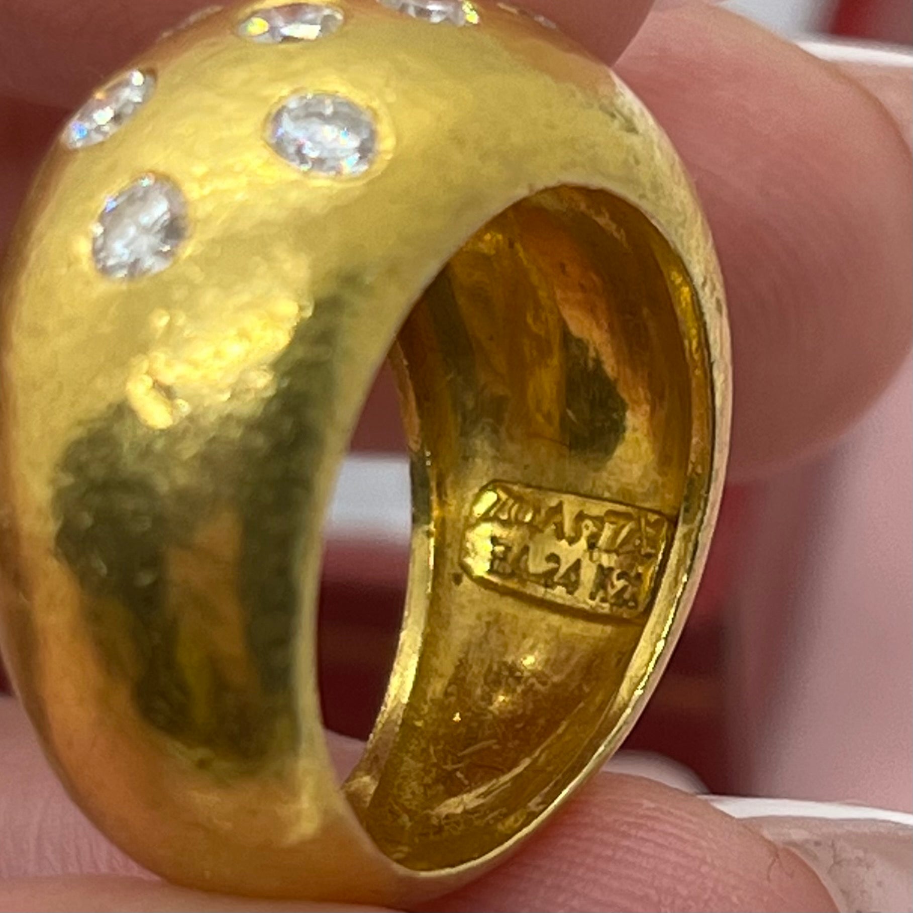 22k and Diamond Bombe Ring by Zolotas