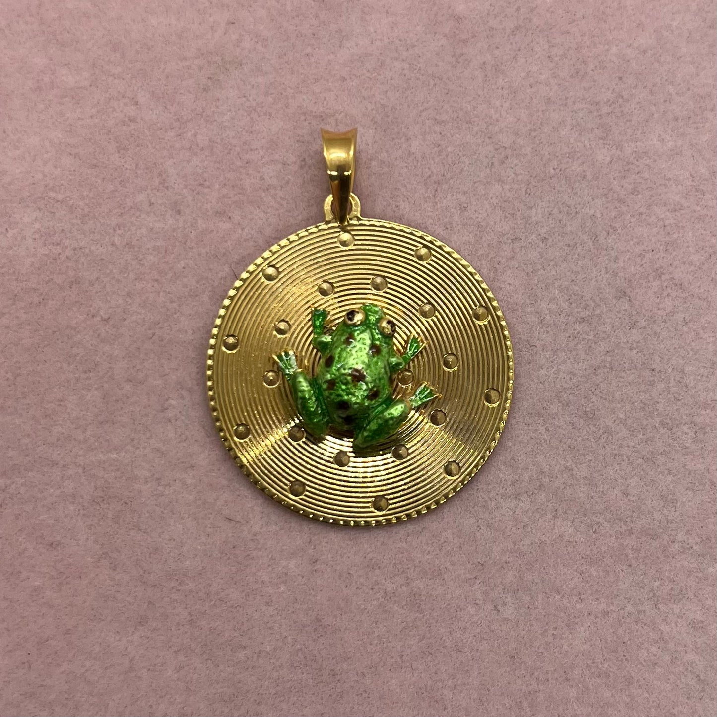 Enamel Frog Medallion