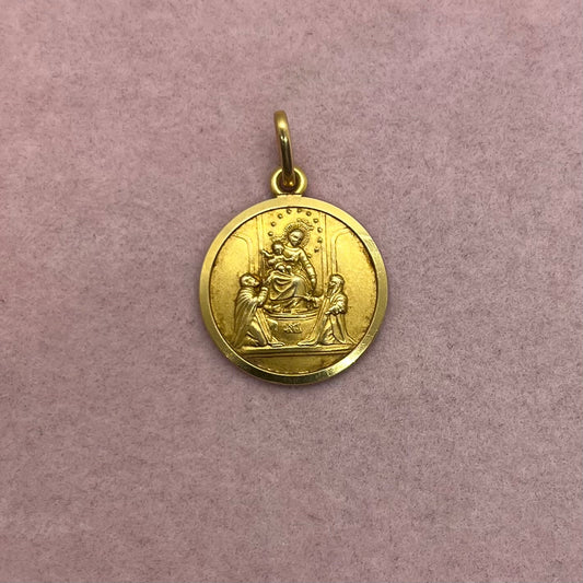 Enthroned Madonna and Child Medallion by Uno a Erre