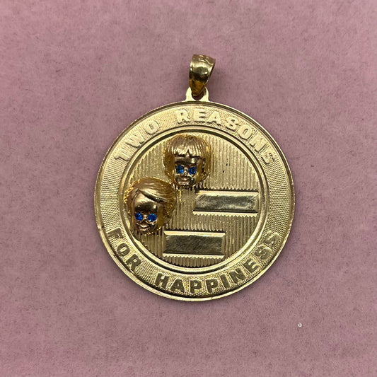 'Two Reasons For Happiness' Children Medallion